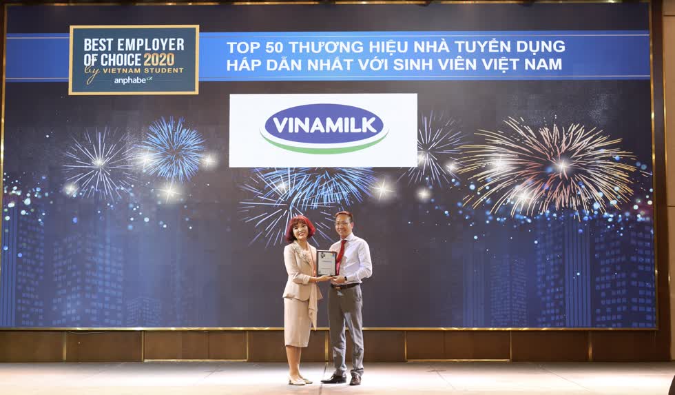 Vinamilk được bình chọn là một trong 50 thương hiệu nhà tuyển dụng hấp dẫn nhất đối với sinh viên Việt Nam 2020.