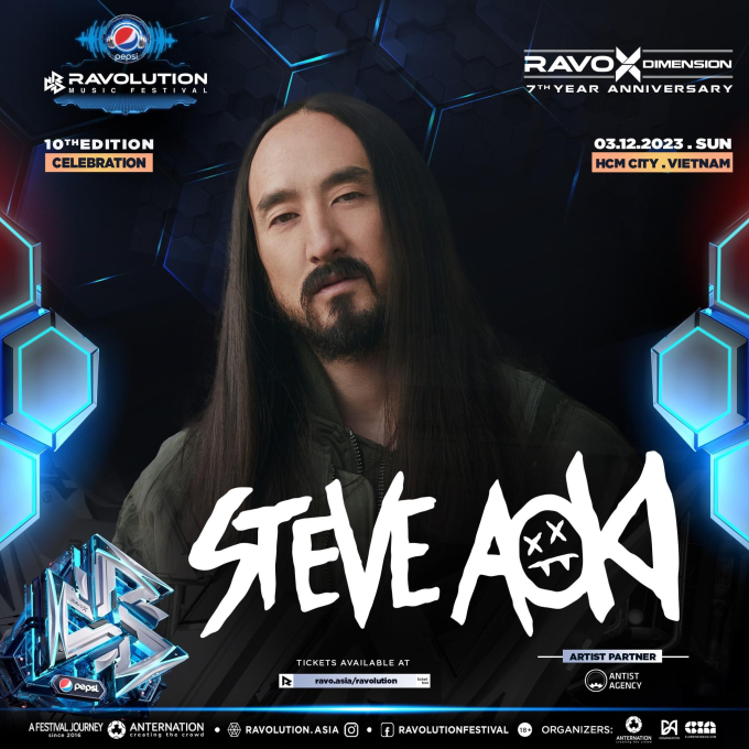 Cái tên đầu tiên xác nhận tại Ravo-X-Dimension chính là Steve Aoki 