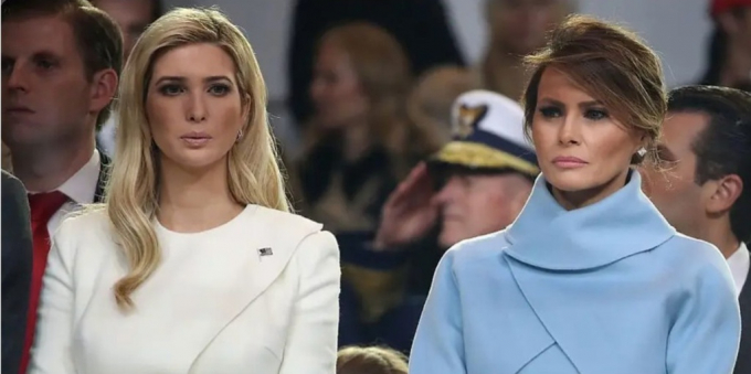 Đệ nhất phu nhân Mỹ Melania Trump (bên phải) và Ivanka Trump tại Nhà Trắng ngày 20/1/2017. Ảnh: Getty/ Mark Wilson.