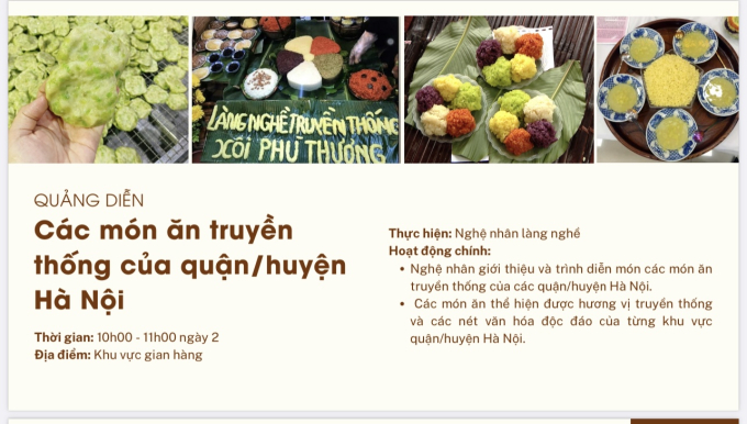 Nhiều hoạt động đặc sắc sắp diễn ra tại Festival Thu Hà Nội năm 2023  và Không gian giới thiệu Ẩm thực Hà Nội