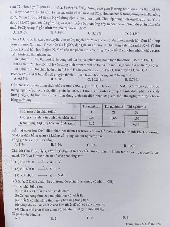 Đề thi và gợi ý đáp án môn Hóa học tốt nghiệp THPT 2022 - Ảnh 3.