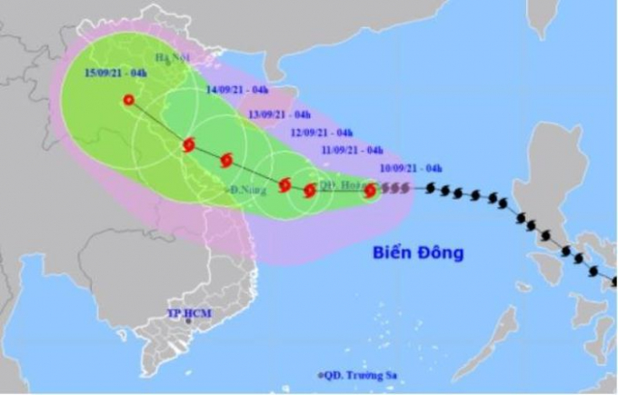   Đường đi của bão số 5.  