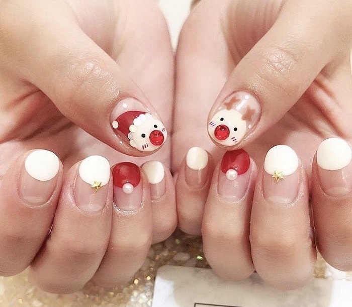 Hình vẽ nail ông già Noel đáng yêu.