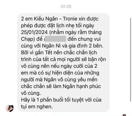 Nhân vật chính nhắn tin với từng khách mời để 