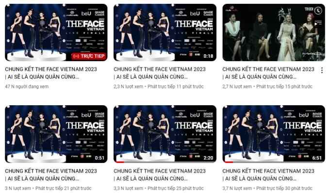 Livestream đêm chung kết The Face Vietnam liên tục bị sập khiến khán giả bỏ lỡ các diễn biến trực tiếp trên sân khấu. Ảnh: YouTube