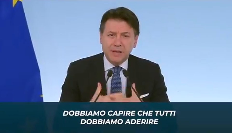 Thủ tướng Italy Giuseppe Conte (ảnh) tuyên bố rằng